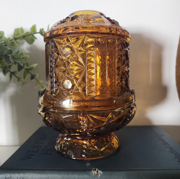 Vintage Amber Fair Lamp - Picture 8 of 8